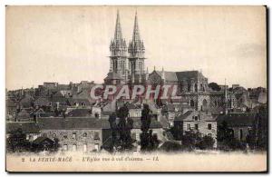 Old Postcard La Ferte Mace The Church Vue Flight of Bird IL