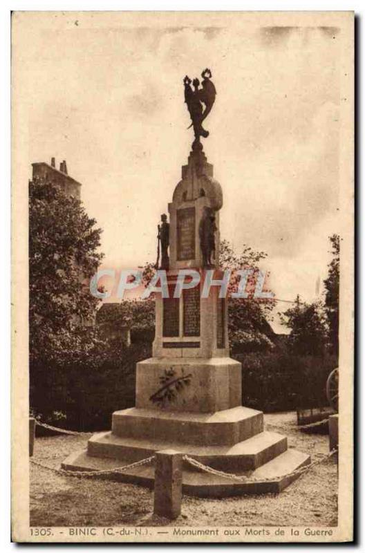 Old Postcard Binic Monument to the War of the Dead Army