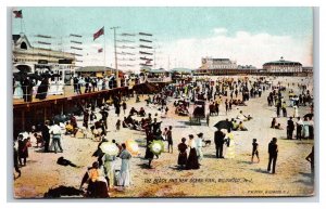 Beach and New Ocean Pier Wildwood New Jersey NJ DB Postcard W11