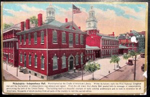 Vintage Postcard 1913 Independence Hall, Chestnut Street, Philadelphia
