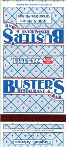 BUSTER'S Restaurant & Bar Greentree Village Flagstaff AZ Vintage Matchbook Cover