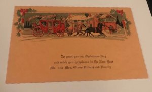 Vintage Christmas Card 1920s or 30s Unused Great Graphics VGC