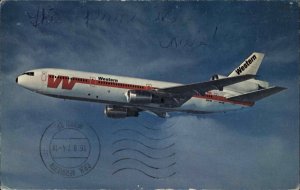 Western Airlines DC-10 Commercial Airliner Advertising Vintage Postcard