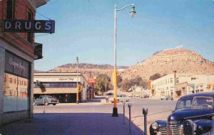 Street Scene Drug Store Raton New Mexico 1964 postcard