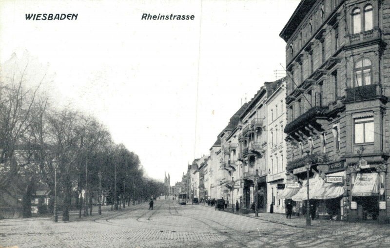 Germany Wiesbaden Rheinstrasse Vintage Postcard 08.26