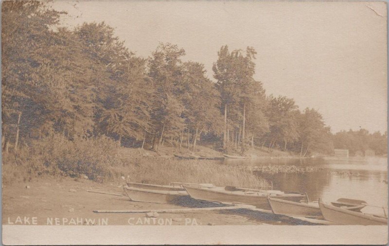 RPPC Postcard Lake Nepahwin Canton PA 1912