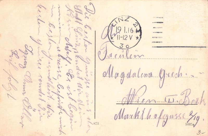 C041 Austria, Linz Bridge  1916 vintage postcard