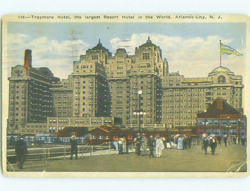 People On Boardwalk At Traymore Hotel Atlantic City New Jersey NJ HQ4654