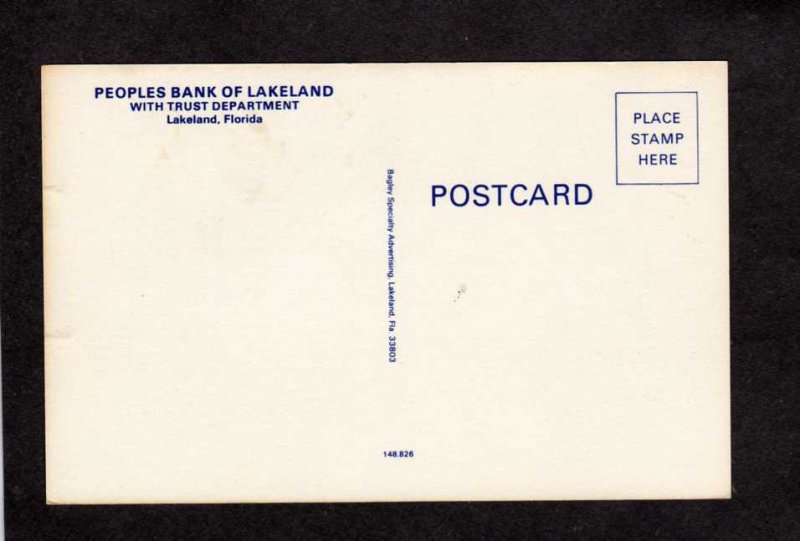 FL Peoples Bank of Lakeland Florida Postcard Banking Banks