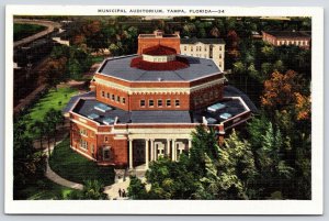 Vintage Postcard Municipal Auditorium Building Tampa Florida FL Structure