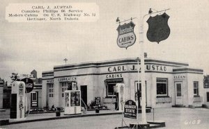 Hettinger North Dakota Carl J Austad Cabins Coke Sign Gas Station PC AA20869