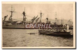 Old Postcard Cote D & # 39Azur Toulon Rade Small Boat