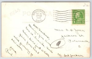 Willowick-Willoughby OH Erieside Tabernacle Side Doors Open 1931 RPPC Postcard