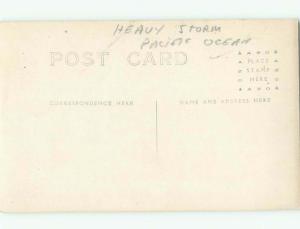 rppc Pre-1918 Military NAVY SHIP BOAT IN HEAVY STORM ON PACIFIC OCEAN AC7547