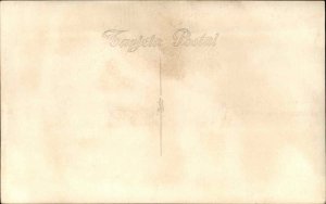 Madrid Spain Airplane Passengers Deplaning c1940s Real Photo Postcard