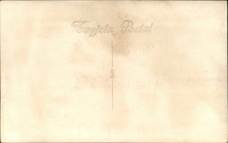 Madrid Spain Airplane Passengers Deplaning c1940s Real Photo Postcard