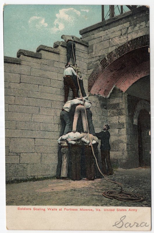 Soldiers Scaling Walls at Fortress Monroe, Va. United States Army