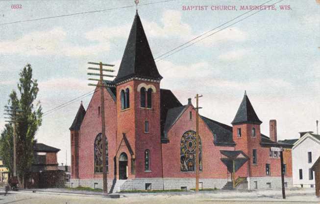 Baptist Church - Marinette WI, Wisconsin - pm 1912 - DB