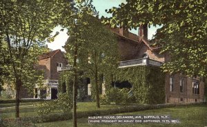 Vintage Postcard 1908 Milburn House Landmark Delaware Avenue Buffalo New York NY
