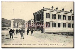 Old Postcard Militaria Alpine hunters Draguignan The new barracks The guardho...