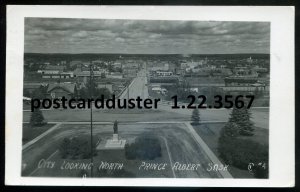 h1204 - PRINCE ALBERT Saskatchewan 1955 Birds Eye View. Real Photo Postcard