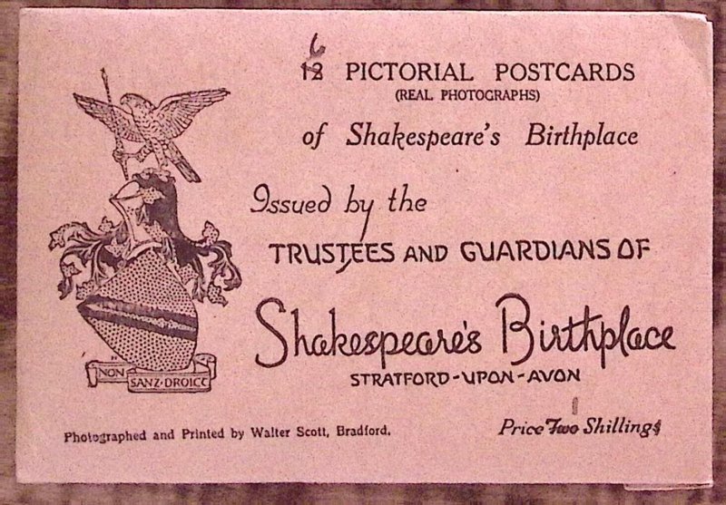 1930s SHAKESPEARE'S BIRTHPLACE STRATFORD -UPON-AVON SET RPPC POSTCARDS Z3737