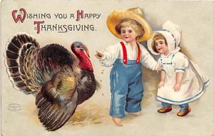 Thanksgiving, Ellen H Clapsaddle Postcard Writing on back 