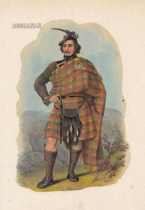 Buchanan Scottish Kilt Fashion Scotland Postcard