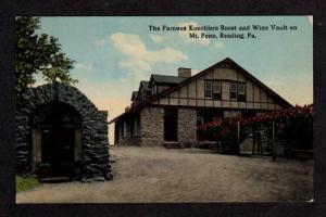 PA Kuechlers Roost & Wine Vault READING PENN Postcard Pennsylvania