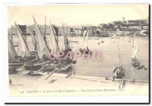 Postcard Cannes Old Port and Mont Chevalier decision of the Municipal Casino ...