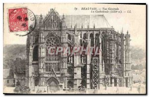 Old Postcard Beauvais General view The Cathedral XIII century