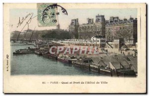 Paris Postcard Old Dock and port of the city & # 39hotel