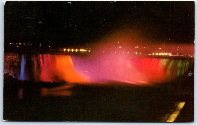 Postcard - Illuminated Niagara Falls, Canada 