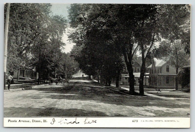 Dixon Illinois~Peoria Avenue Homes~I Lived Here~Boy on Corner~c1910 CU Williams