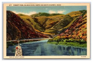 North And South Highway Foskett Pass Lewiston Idaho ID UNP Linen Postcard E19