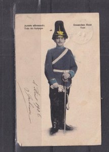 GERMANY, SOLDIER, EQUIPMENT TRAINING, c1910 ppc., BATTENBERG to France.