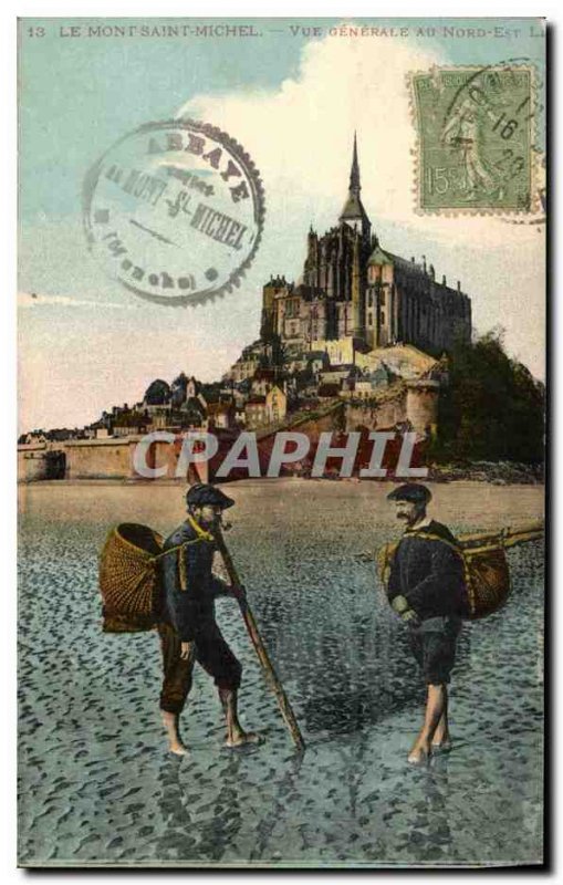 Old Postcard Mont Saint Michel General view North East Pecheurs