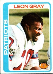 1978 Topps Football Card Leon Gray New England Patriots sk7372