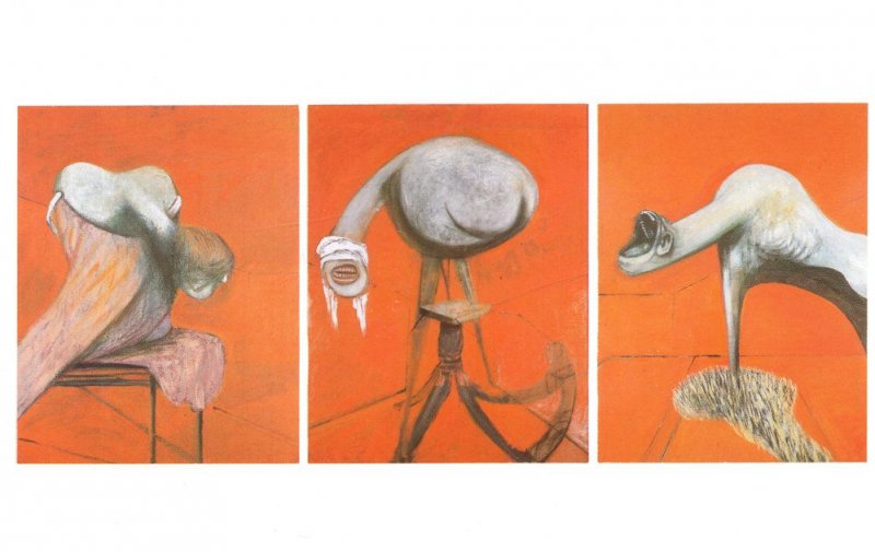 Francis Bacon Three Studies For Crucifixion Tate Gallery Painting Postcard