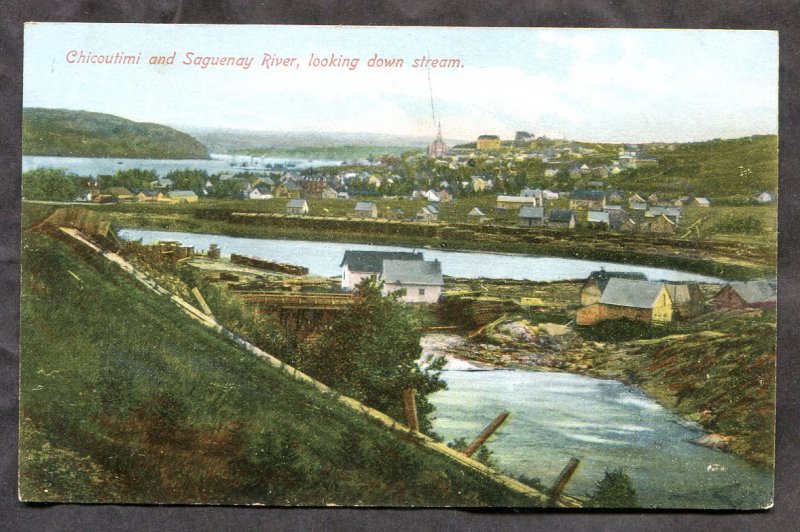 dc520 - CHICOUTIMI Quebec c1907-10 Saguenay River Postcard