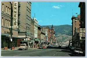 Butte Montana MT Postcard Park Street And Continental Divide Hotel Mountain View