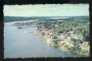 Bucksport, Maine/ME Postcard, Aerial View Up The Penobscot River