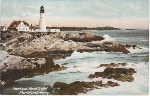 Portland Head Light Lighthouse on Rocky Atlantic Shore - Portland, Maine - UDB