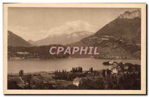 Old Postcard Annecy Duingt L & # 39Eglise Le Chateau And Talloires
