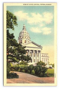Postcard View Of State Capitol Topeka Kansas