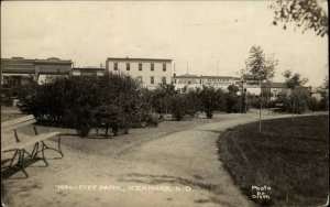 Kenmare ND City Park Drug Store Sign c1910 Olsen Real Photo Postcard