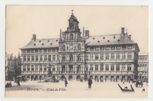 P2536, old postcard belgium anvers - hotel de ville with people etc unused