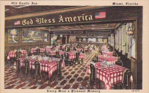 Florida Miami Old Castle Inn Dining Room Interior Curteich