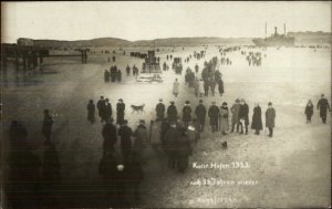 Kiel Germany? Kieler Hafen Frozen Harbor 1922 Real Photo Postcard