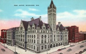 Vintage Postcard 1930s Post Office Building on East Milwaukee WI Government 4